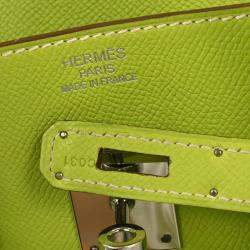 Pre Owned Hermes Birkin 35 Kiwi Epsom Candy Handbag