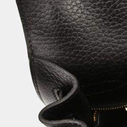 Pre Owned Hermes Black Ardennes Kelly 32 Sellier Handbag