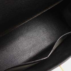 Pre Owned Hermes Black Ardennes Kelly 32 Sellier Handbag