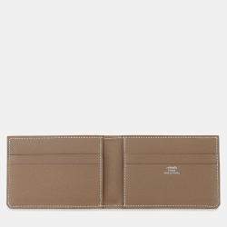 Pre Owned Hermes Hsellier Horizontal Etoupe Evercolor Card Case