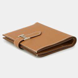 Pre Owned Hermes Bean Compact Gold Epsom Wallet