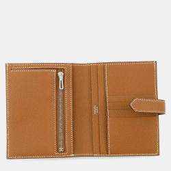 Pre Owned Hermes Bean Compact Gold Epsom Wallet