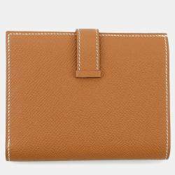 Pre Owned Hermes Bean Compact Gold Epsom Wallet