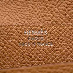 Pre Owned Hermes Bean Compact Gold Epsom Wallet