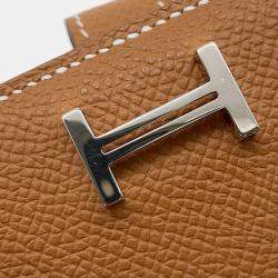 Pre Owned Hermes Bean Compact Gold Epsom Wallet
