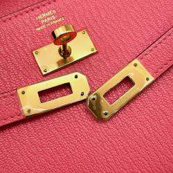 Pre Owned Hermes Kelly Wallet Long Rose Lipstick Chevre Myzore Goatskin