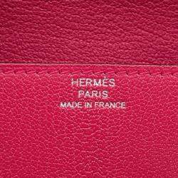 Pre Owned Hermes Chaine D'Ancre Compact Wallet Rose Extreme Chevre Shamqila