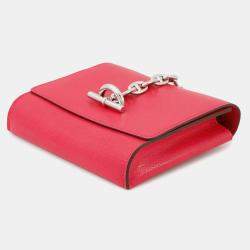 Pre Owned Hermes Chaine D'Ancre Compact Wallet Rose Extreme Chevre Shamqila