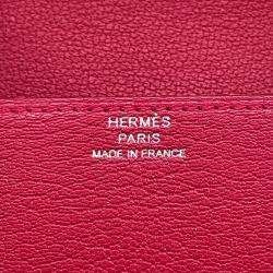 Pre Owned Hermes Chaine D'Ancre Compact Wallet Rose Extreme Chevre Shamqila