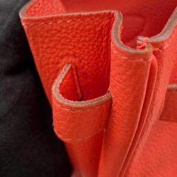 Pre Owned Hermes Kelly 32 Orange Poppy Taurillon Clemence Bag