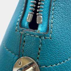 Pre Owned Hermes Bolide 31 Turquoise Chevre Myzore Goatskin Bag