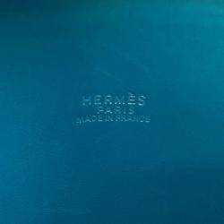 Pre Owned Hermes Bolide 31 Turquoise Chevre Myzore Goatskin Bag