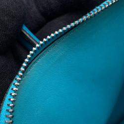 Pre Owned Hermes Bolide 31 Turquoise Chevre Myzore Goatskin Bag