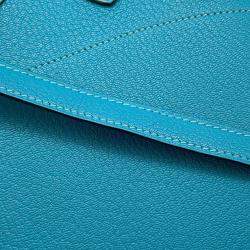 Pre Owned Hermes Bolide 31 Turquoise Chevre Myzore Goatskin Bag