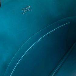 Pre Owned Hermes Bolide 31 Turquoise Chevre Myzore Goatskin Bag