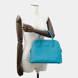Pre Owned Hermes Bolide 31 Turquoise Chevre Myzore Goatskin Bag