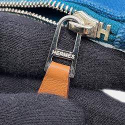 Pre Owned Hermes Velocipedist Blue Cotton Pouch