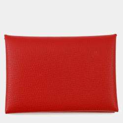 مملوكة مسبقًا Hermes Calvi Duo Rouge Casaque Epsom