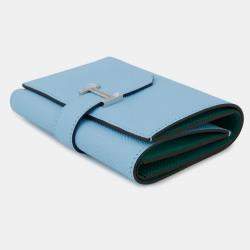 Pre Owned Hermes Bean Combine Verso Celeste/Vert Jade Epsom