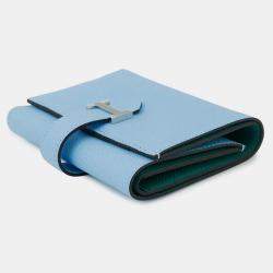 Pre Owned Hermes Bearn Combination Verso Celeste/Vert Jade Epsom