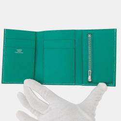 Pre Owned Hermes Bearn Combination Verso Celeste/Vert Jade Epsom