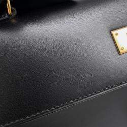 Pre Owned Hermes Kelly Sellier Black Box Calf Leather Size 28