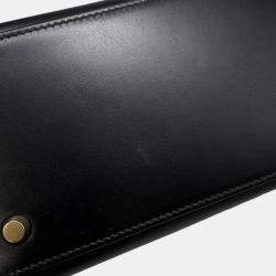 Pre Owned Hermes Kelly Sellier Black Box Calf Leather Size 28