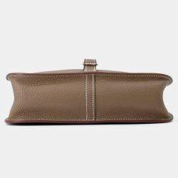 Pre Owned Hermes Halzan Etoupe Taurillon Clemence Size 25