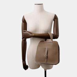 Pre Owned Hermes Halzan Etoupe Taurillon Clemence Size 25