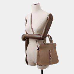 Pre Owned Hermes Halzan Etoupe Taurillon Clemence Size 25