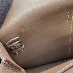 Pre Owned Hermes Halzan Etoupe Taurillon Clemence Size 25