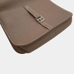 Pre Owned Hermes Halzan Etoupe Taurillon Clemence Size 25