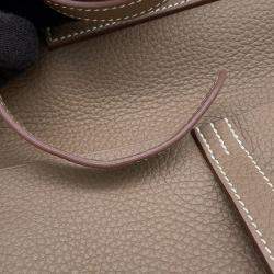 Pre Owned Hermes Halzan Etoupe Taurillon Clemence Size 25