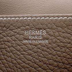 Pre Owned Hermes Halzan Etoupe Taurillon Clemence Size 25