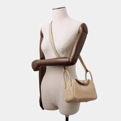 Pre Owned Hermes Lindy Trench/Etoupe Taurillon Clemence Size Mini