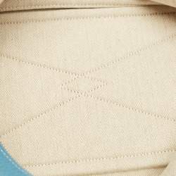 Pre Owned Hermes Bleu Jean Taurillon Clemence Leather Victoria II Fourre Tout 35 Bag