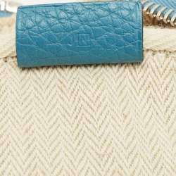 Pre Owned Hermes Bleu Jean Taurillon Clemence Leather Victoria II Fourre Tout 35 Bag