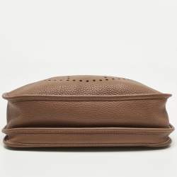 Pre Owned Hermes Gold Taurillon Clemence Leather Evelyne III PM Bag