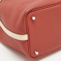 Pre Owned Hermes Rouge Tomate/Rose Elegante Taurillon Clemence Leather Picotin Lock 18 Bag