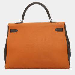 Pre Owned Hermes Kelly 35 Tricolor Retourne Bag