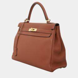 Pre Owned Hermes Kelly 32 Cuivre Leather Bag