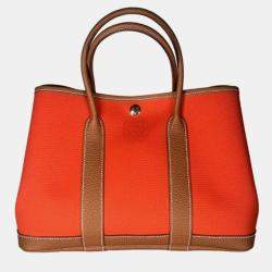 Pre Owned Hermes Garden Party 30 Orange/Red Bag