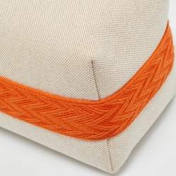 Pre Owned Hermes Orange/Beige Toile H Canvas Small Bride-a-Brac Case