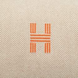 Pre Owned Hermes Orange/Beige Toile H Canvas Small Bride-a-Brac Case