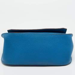 مملوكة مسبقًا حقيبة هيرمس جيبسيير 28 جلد توغو بلو ميكونونوس إكسسوار مطلي بلاديوم