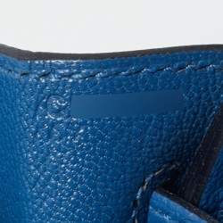 Pre Owned Hermes Bleu Zellige Togo Leather Gold Finish Birkin 25 Bag