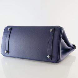 Pre Owned Hermes Birkin 30 Blue Saphir Epsom Bag 