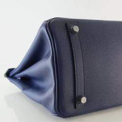 Pre Owned Hermes Birkin 30 Blue Saphir Epsom Bag 