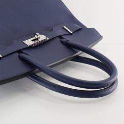 Pre Owned Hermes Birkin 30 Blue Saphir Epsom Bag 