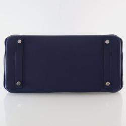 Pre Owned Hermes Birkin 30 Blue Saphir Epsom Bag 